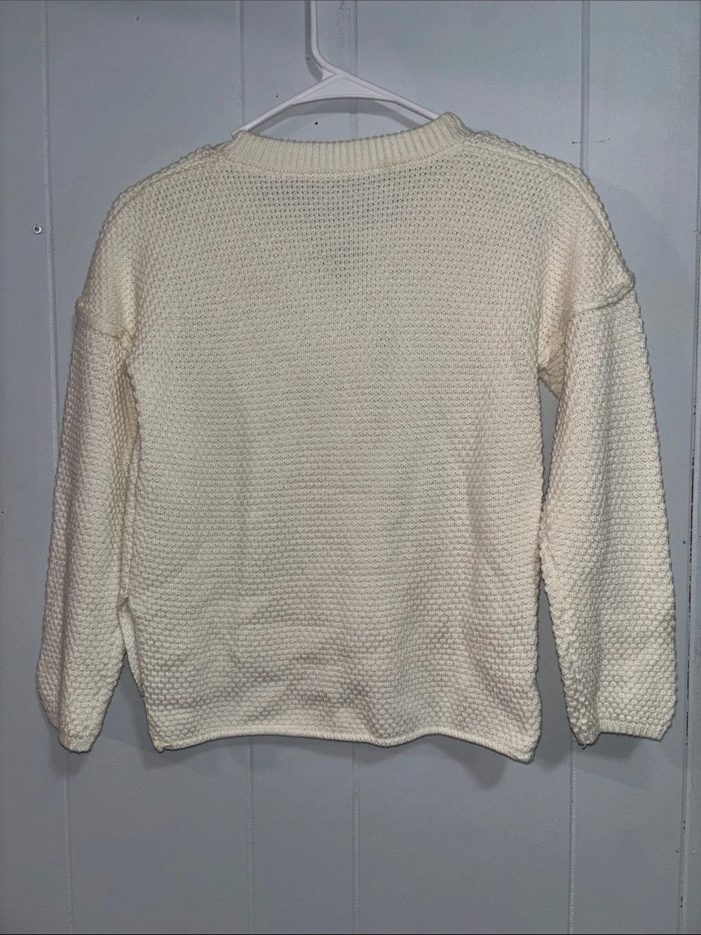 Button-Front Waffle Knit Women's Sweater